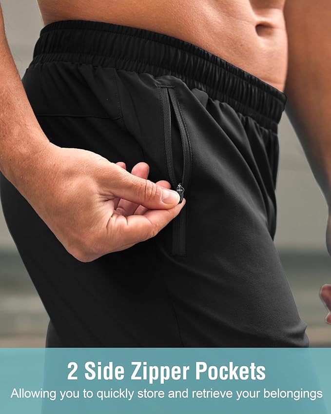 G Gradual Men's Athletic Running Shorts with Zipper Pockets Quick Dry 7"/ 5"/ 9" Workout Gym Shorts for Basketball Hiking