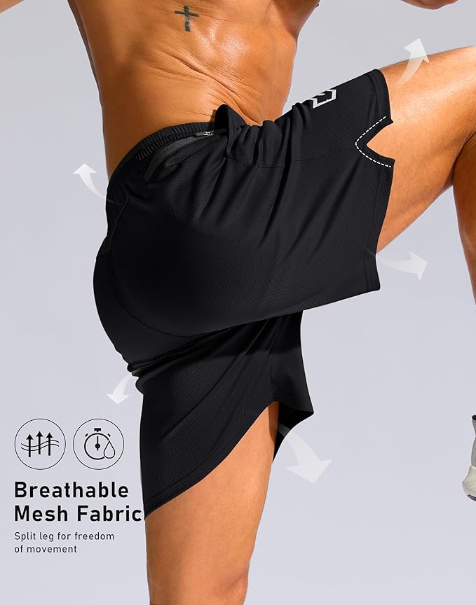 G Gradual Men's Running Athletic Shorts with Zipper Pocket 5"/ 7" Lightweight Quick Dry Gym Workout Shorts for Tennis Active