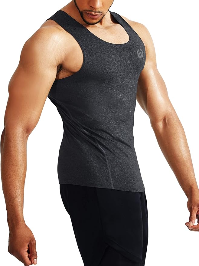 NELEUS Men's 3 Pack Dry Fit Compression Tank Top