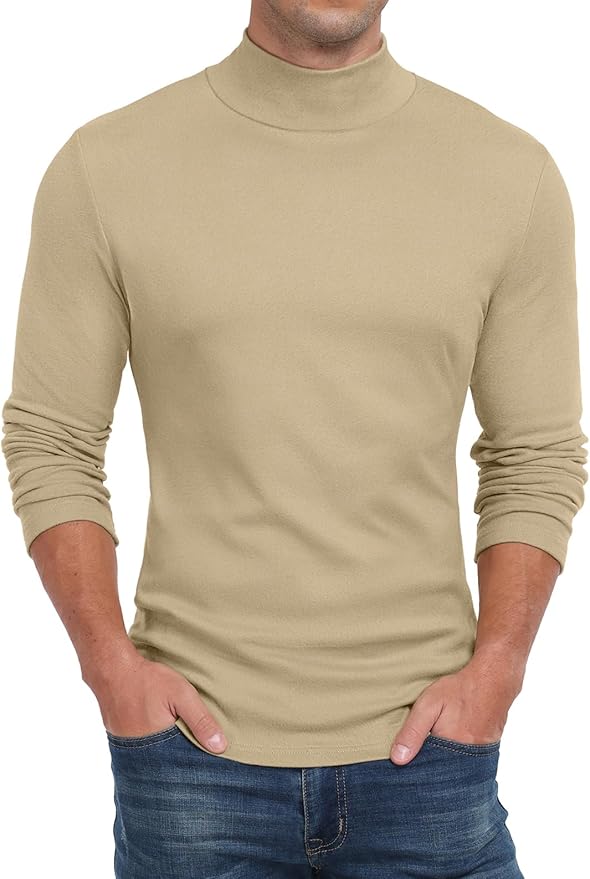 Sailwind Men's Mock Turtleneck Long Sleeve T Shirts Basic Slim Fit Pullover Sweater Thermal Lightweight Tees