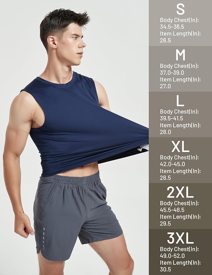 MIER Men's Workout Tank Tops UPF 50+ Swim Shirts Quick Dry Running Sleeveless UV Protection Muscle Tees