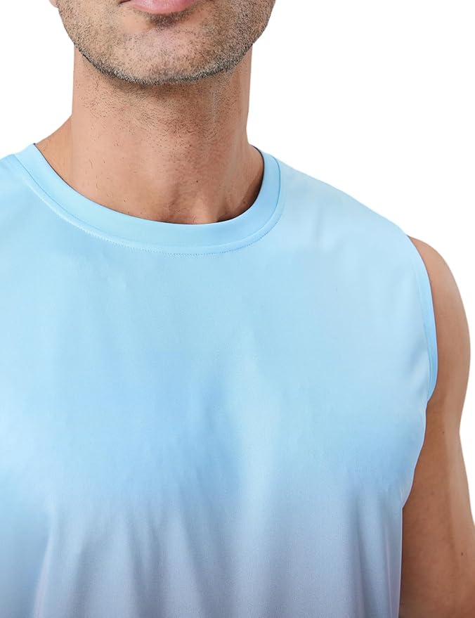 Men's Sleeveless UPF 50+ Swim Shirts Quick Dry Workout Tank Top UV Protection Running Gym Muscle T Shirts