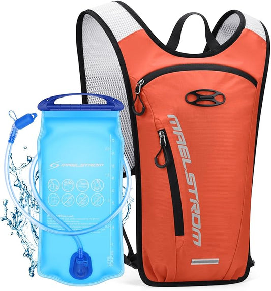 Maelstrom Running Hydration Vest, Hiking Backpack with 2L Water Bladder for Cycling Rave for Men Women
