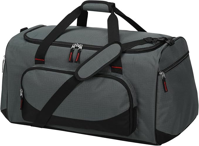 55L Large Sports Duffle Bag for Men - 22 inch Men's Gym Bag Heavy Duty Duffel Bag (Gray)