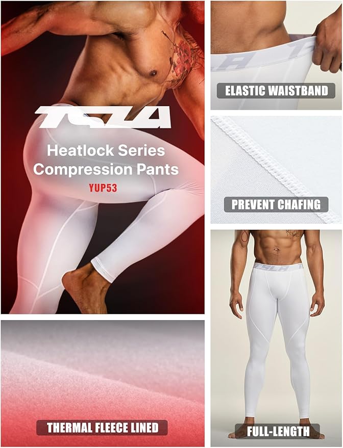 TSLA Men's Thermal Compression Pants, Athletic Sports Leggings & Running Tights, Wintergear Base Layer Bottoms
