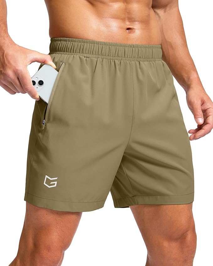 G Gradual Men's Athletic Running Shorts with Zipper Pockets Quick Dry 7"/ 5"/ 9" Workout Gym Shorts for Basketball Hiking