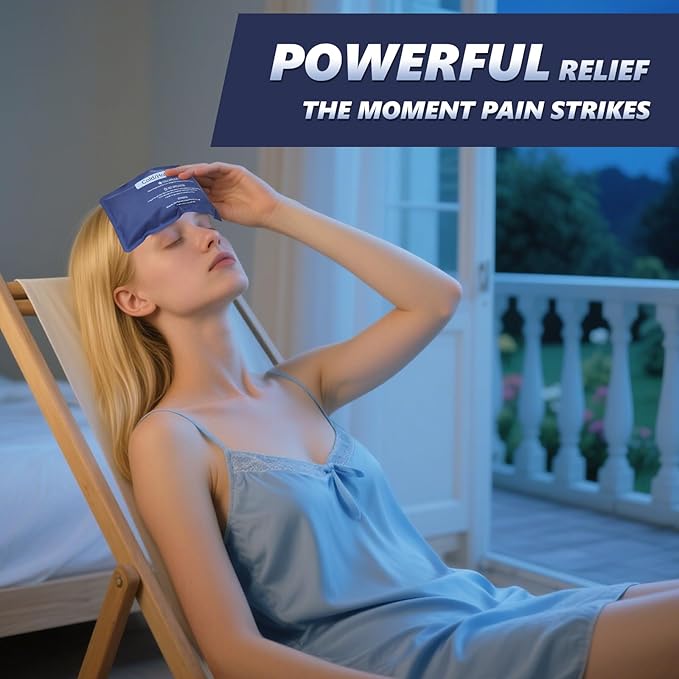 Reusable Gel Soft Ice Packs for Injuries, 4 Pack Flexible Hot and Cold Packs with Strap for Knees, Back, Face, Joint & Muscle Pain Relief (Small 4.33"x 9.45")