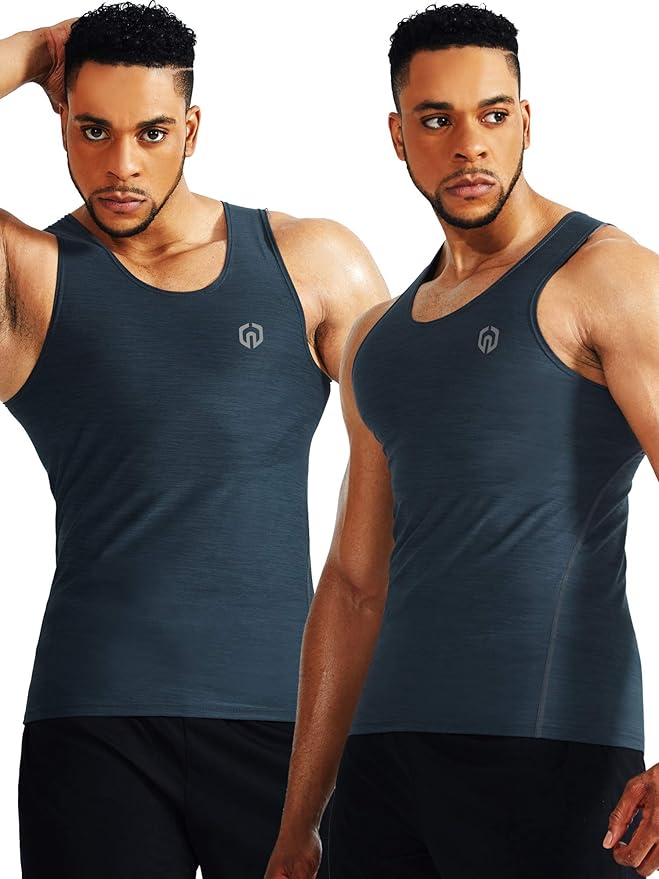 NELEUS Men's 3 Pack Dry Fit Compression Tank Top