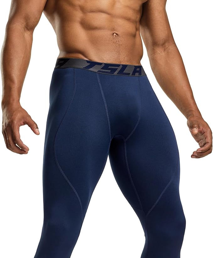 TSLA Men's Thermal Compression Pants, Athletic Sports Leggings & Running Tights, Wintergear Base Layer Bottoms