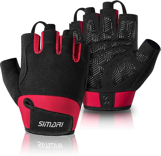 SIMARI Breathable Workout Gloves for Men & Women, Weight Lifting Gloves with Padded, Grip, Full Palm Protection, Gift for Gym Exercise, Cycling, Weightlifting Training, Fitness, Black, Pink, Size
