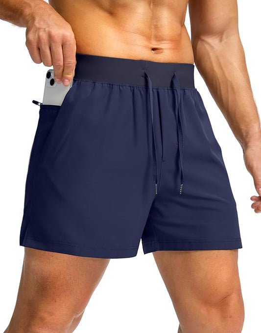 Men's Running Shorts with Zipper Pockets 9 Inch/ 7 Inch / 5 Inch Lightweight Quick Dry Gym Workout Athletic Shorts for Men