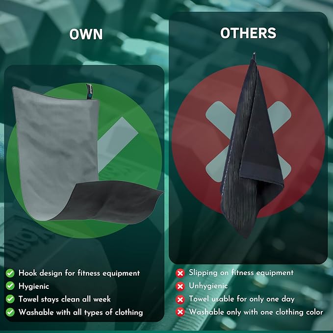 Sweat Towels Set 7 - Quick Dry Gym Towel Man and Woman Microfibre Towels for Gym Pack 7 - Exercise Towel Fast Dry - Odor-Free All Week