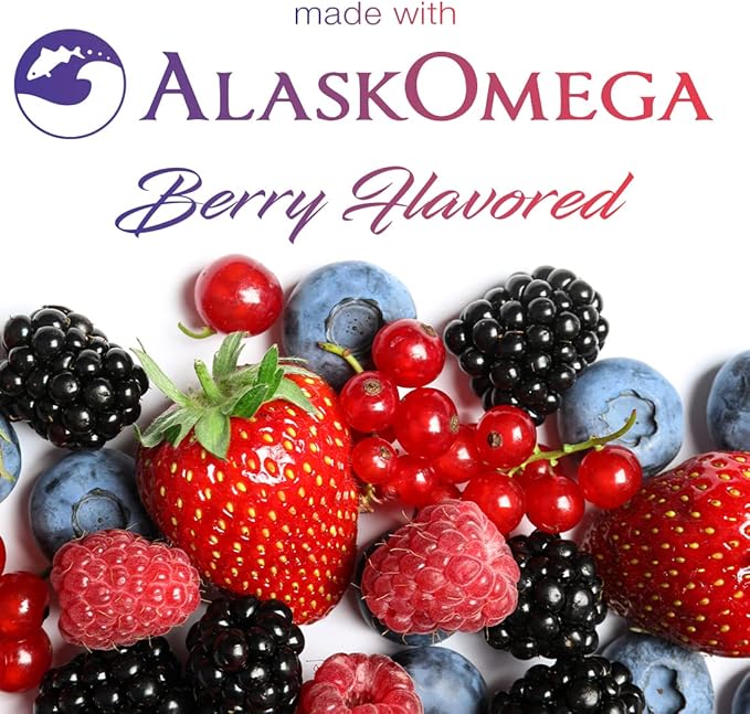 SmarterVitamins Omega 3 Fish Oil, Strawberry Flavor, Burpless, Tasteless, 2000mg, DHA EPA Triple Strength, Made with AlaskOmega®