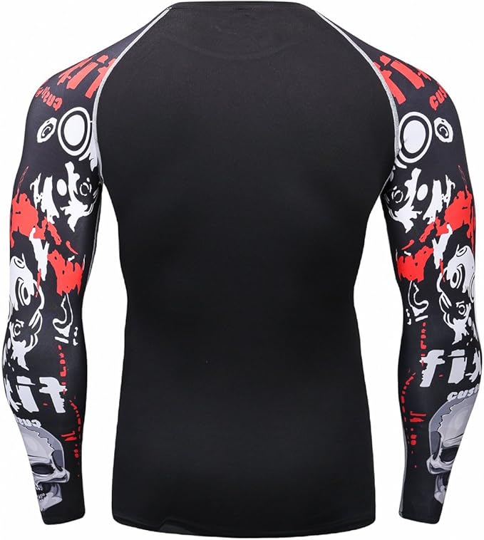 Men's Soft Slim Long Sleeve Dry-Fit Compression Gym Trainning Shirt