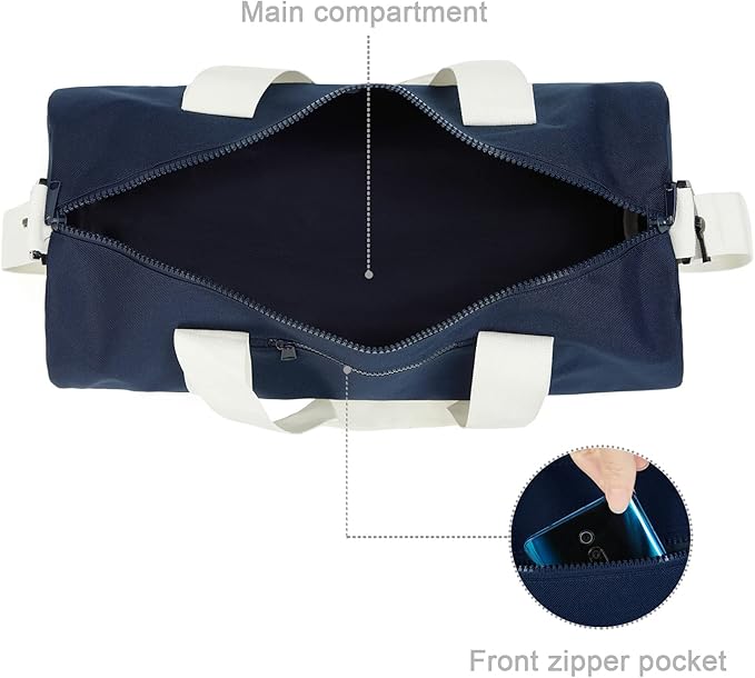 Small Gym Bag Duffel Bag for Women Men Fitness Sports Bag Workout Adjustable Detachable Shoulder Strap Lightweight Carry on Travel Duffle Bag