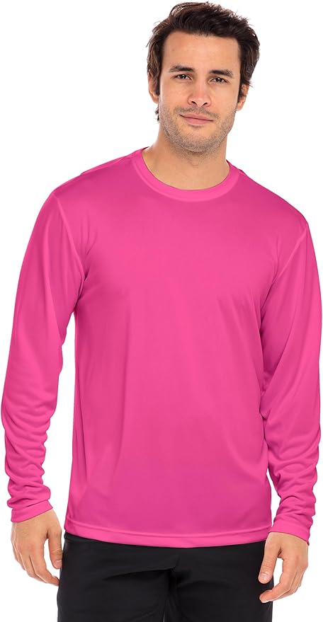 Men's Long Sleeve Moisture Wicking Athletic Shirts, Dry Fit Long Sleeve UV Protection Shirts Men for Workout, Running, Hiking
