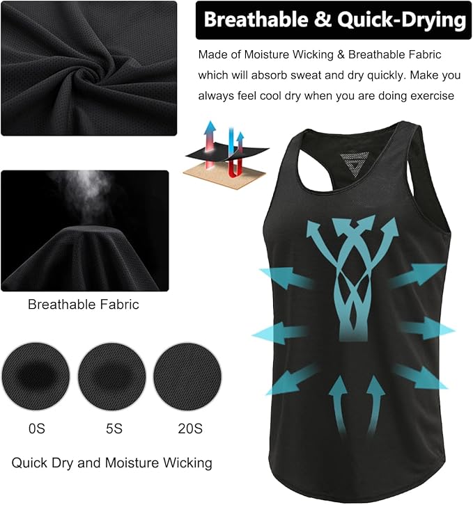 Boyzn Men's 1, 3 or 5 Pack Y-Back Workout Tank Tops, Athletic Muscle Gym Tank Tops, Fitness Bodybuilding Sleeveless T-Shirts