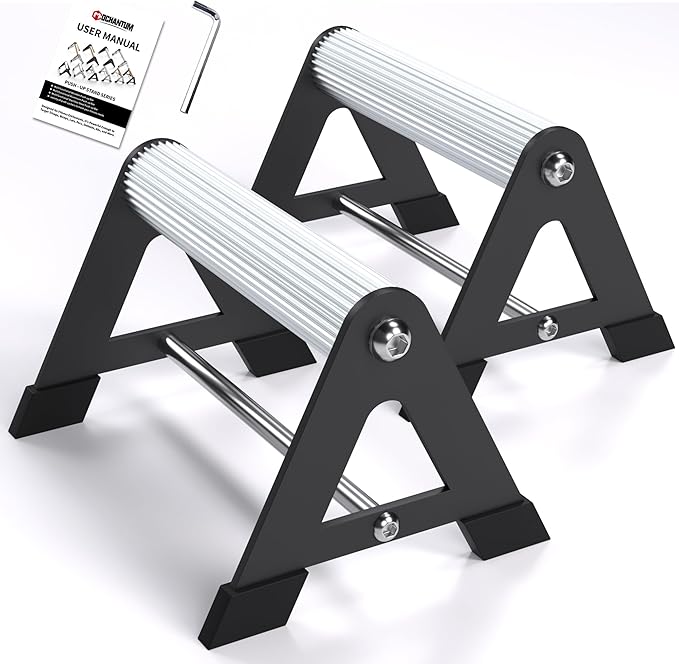 Push Up Bar - Heavy-Duty Stainless Steel Pushup Stands with Non-Slip Base, 500LB Capacity, Portable Home Gym Equipment for Strength Training & Floor Workout