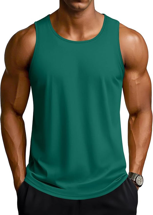TACVASEN Men's Workout Tank Tops Sleeveless UPF 50+ Summer Sun Shirts Quick Dry for Running Swim Gym Beach