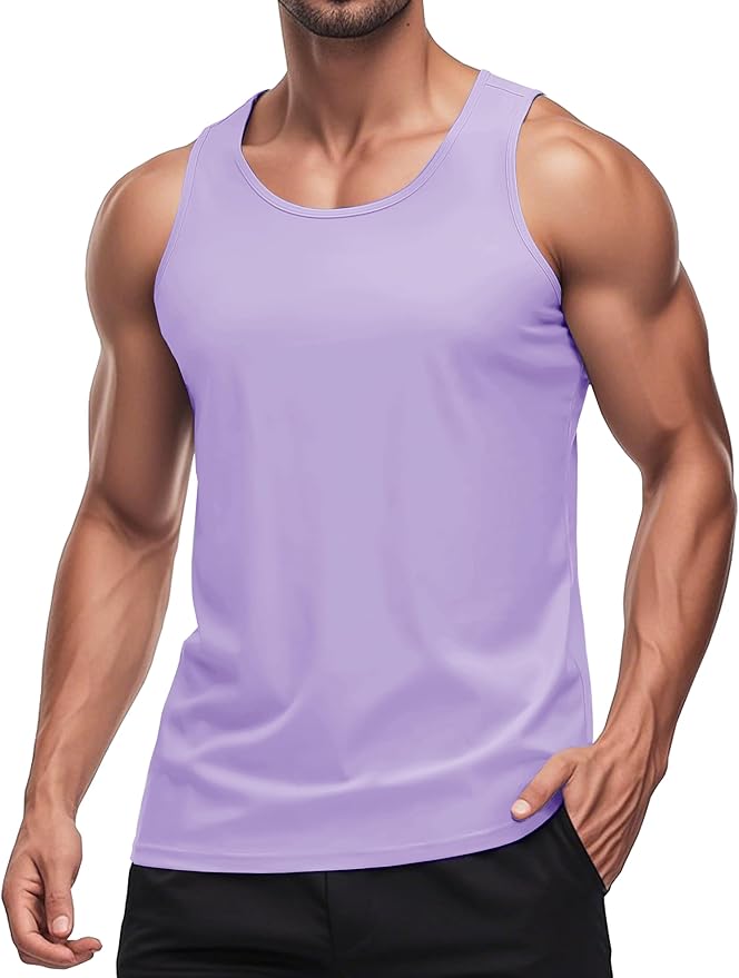MAGCOMSEN Men's UPF 50+ Tank Top Quick Dry Summer Workout Muscle Sleeveless Shirts for Swim Beach Bodybuilding