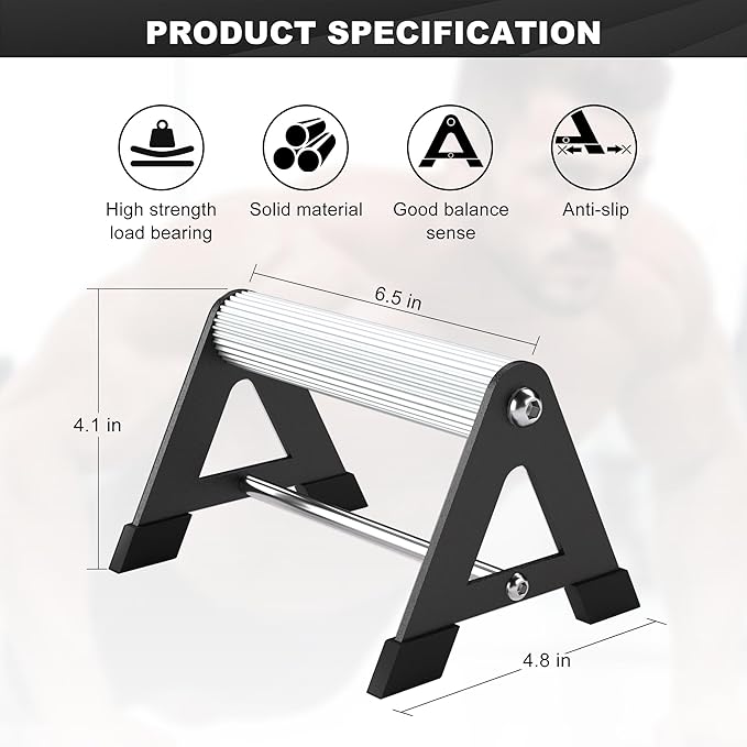 Push Up Bar - Heavy-Duty Stainless Steel Pushup Stands with Non-Slip Base, 500LB Capacity, Portable Home Gym Equipment for Strength Training & Floor Workout