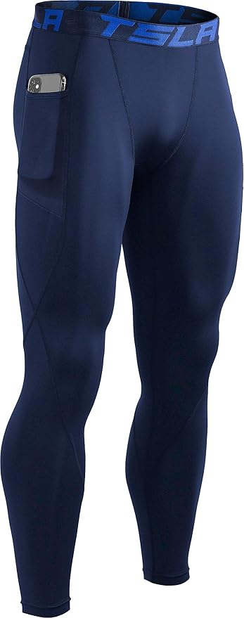 TSLA Men's Thermal Compression Pants, Athletic Sports Leggings & Running Tights, Wintergear Base Layer Bottoms