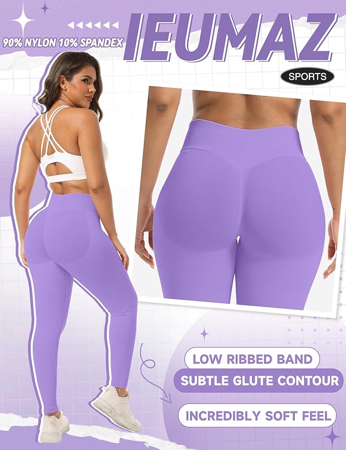 Scrunch Butt Lifting Leggings for Women Gym Seamless Workout Leggings Mid Low Waist Tummy Control Yoga Pants