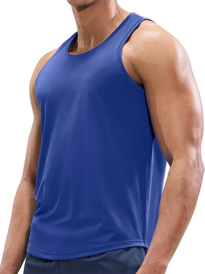 MIER Men's Tank Tops Workout Sleeveless Tee Shirts Muscle Athletic Gym Running Beach Tanks for Men, Quick Dry