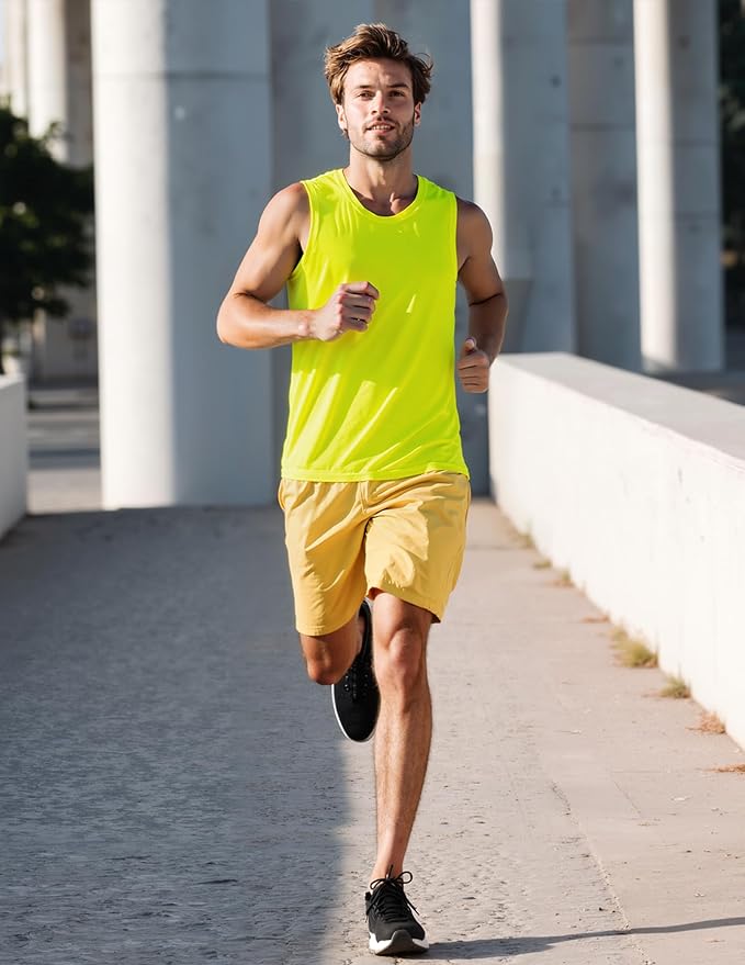 MIER Men's Workout Tank Tops UPF 50+ Swim Shirts Quick Dry Running Sleeveless UV Protection Muscle Tees