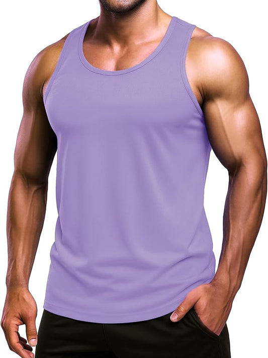 Boladeci Men's Tank Top Workout Athletic Quick Dry UPF 50+ Sun Protection Lightweight Summer Beach Gym Sleeveless Shirts