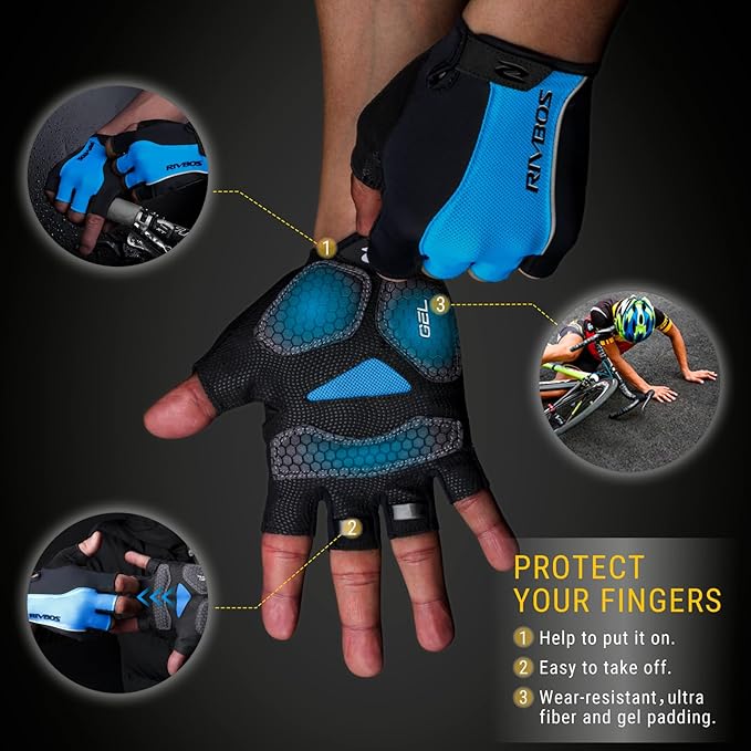 RIVBOS Cycling Gloves Bike Gloves for Men Women with Anti-Slip Shock-Absorbing Pad for Bicycle/Workout/Road Bike/Gym/Driving CHG001