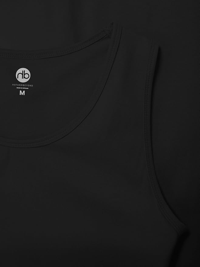 Hat and Beyond Mens Tank Top Soft Performance Boxing Gym Shirts Plain Muscle Tee