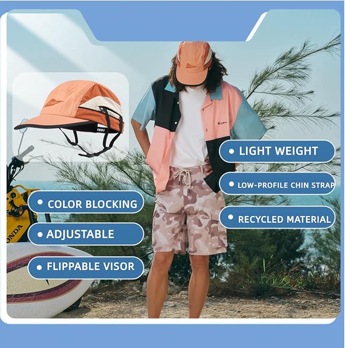 Vintage American-Style Sports Sunscreen Baseball Cap,Outdoor Camping Sunshade Waterproof and Non-Slip Surfing Hat Water Sport