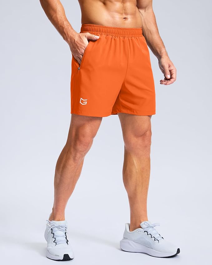 G Gradual Men's Athletic Running Shorts with Zipper Pockets Quick Dry 7"/ 5"/ 9" Workout Gym Shorts for Basketball Hiking