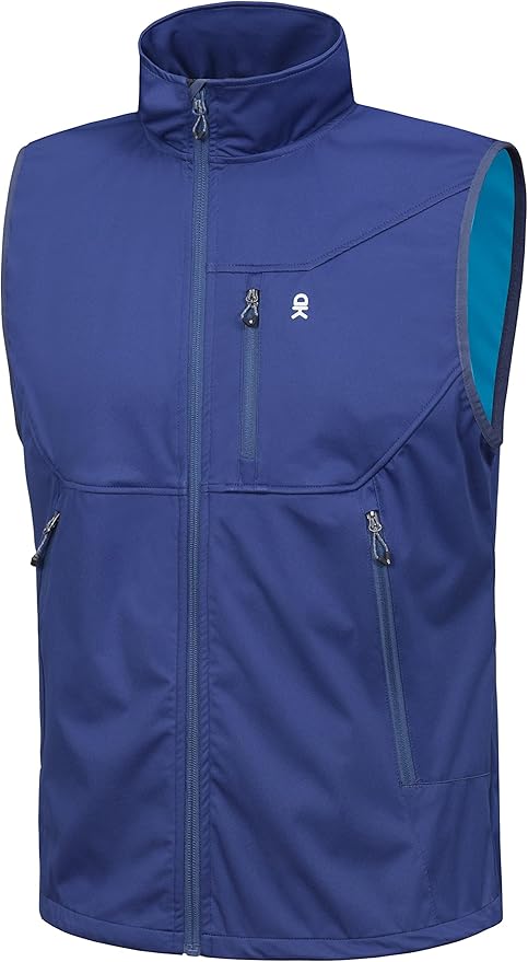 Little Donkey Andy Men's Lightweight Softshell Vest Windproof Sleeveless Jacket for Travel Hiking Running Golf