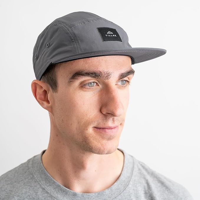 Tillak Wallowa Camp Hat, Lightweight Nylon 5 Panel Cap with Snap Closure