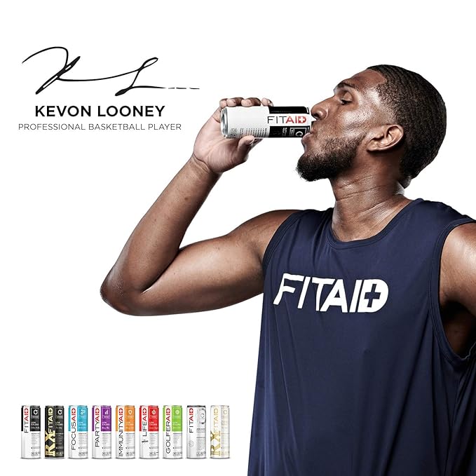 FITAID Rx Zero, Keto-Friendly, Number 1 Post-Workout Recovery Drink, 0g Sugar, Quercetin, Creatine, BCAAs, Green Tea, 5 Calories, 12 Fl Oz (Pack of 12)