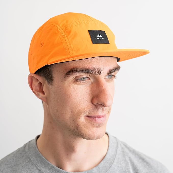 Tillak Wallowa Camp Hat, Lightweight Nylon 5 Panel Cap with Snap Closure