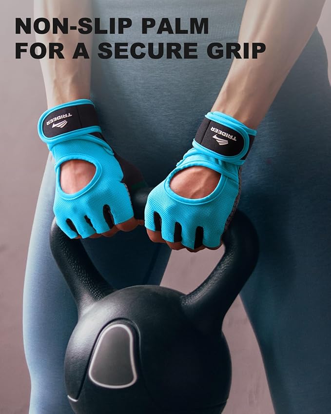 Trideer Weight Lifting Gloves for Women Men with Wrist Support, Workout Gloves Women Full Palm Protection for Gym Training, Fitness, Weightlifting & Pull Ups