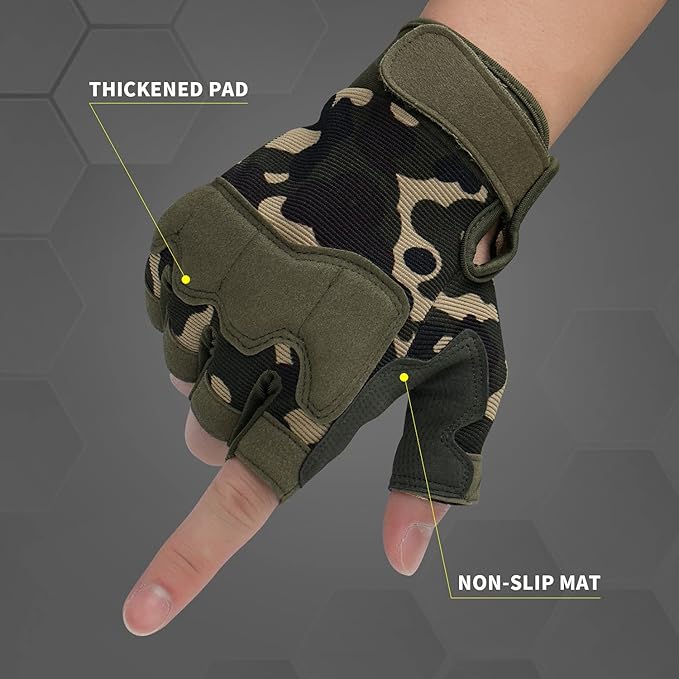 FIORETTO Fingerless Gloves for Airsoft Shooting Half Finger Hunting Hiking Cycling Driving Motorcycle Climbing Work Gloves M210603