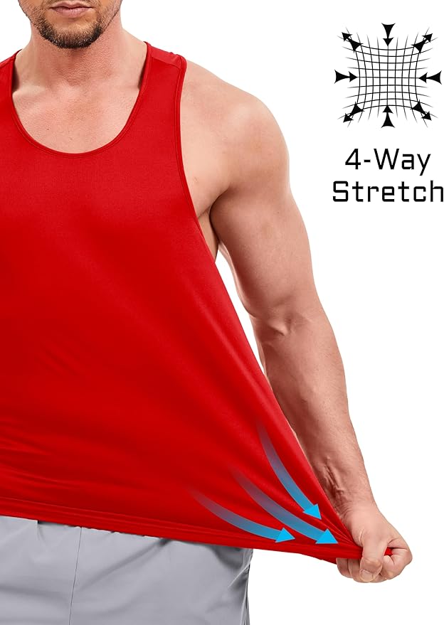 TACVASEN Mens Workout Tank Top UPF 80+ Y-Back Muscle Shirts Quick Dry Sleeveless Tee Shirt for Swim Beach Gym Athletic