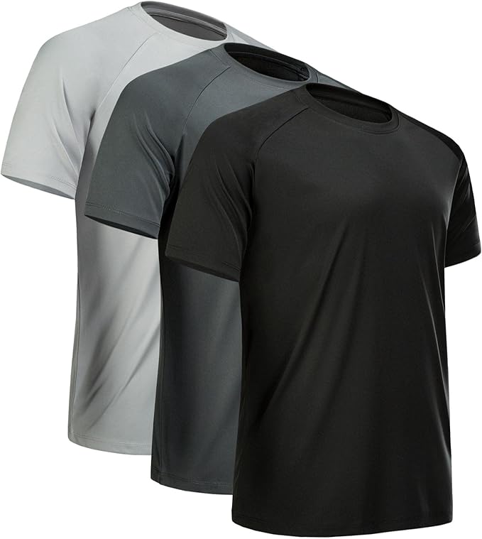 CE' CERDR Mens Workout Shirts Quick Dry Performance Short Sleeve Athletic Shirts