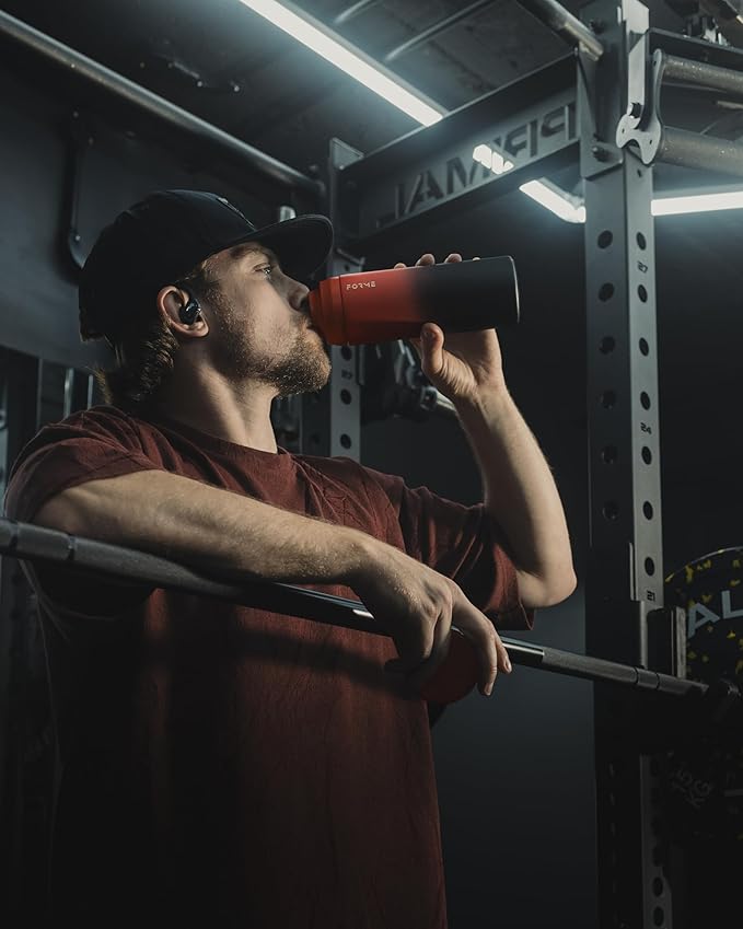 FORME - Shaker, 700ml Stainless Steel Protein Shaker, Double Walled Vacuum Insulated, Cold and Hot Drinks, Silent & Leak Proof, Fits Most Cup Holders (Gradient Purple/Pink/Yellow)