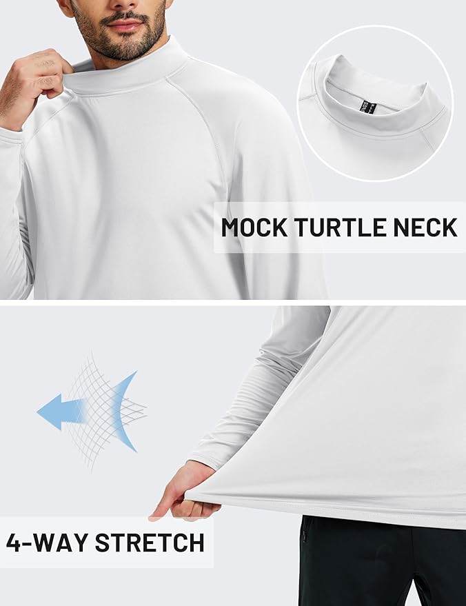 TACVASEN Mens Thermal Fleece Shirt Mock Turtle Neck Base Layer Long Sleeve Athletic Warm Undershirt Winter Running Tops