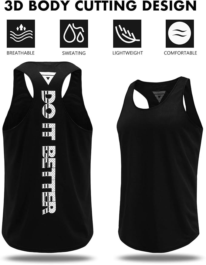 Boyzn Men's 1, 3 or 5 Pack Y-Back Workout Tank Tops, Athletic Muscle Gym Tank Tops, Fitness Bodybuilding Sleeveless T-Shirts
