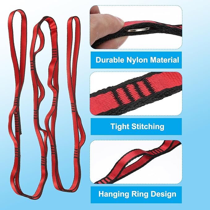 PATIKIL Daisy Chain Straps, Strong Climbing Strap Adjustable Nylon Chain Sling with Loops for Aerial Yoga Hammock Swing