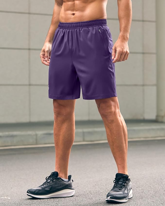 G Gradual Men's Athletic Running Shorts with Zipper Pockets Quick Dry 7"/ 5"/ 9" Workout Gym Shorts for Basketball Hiking