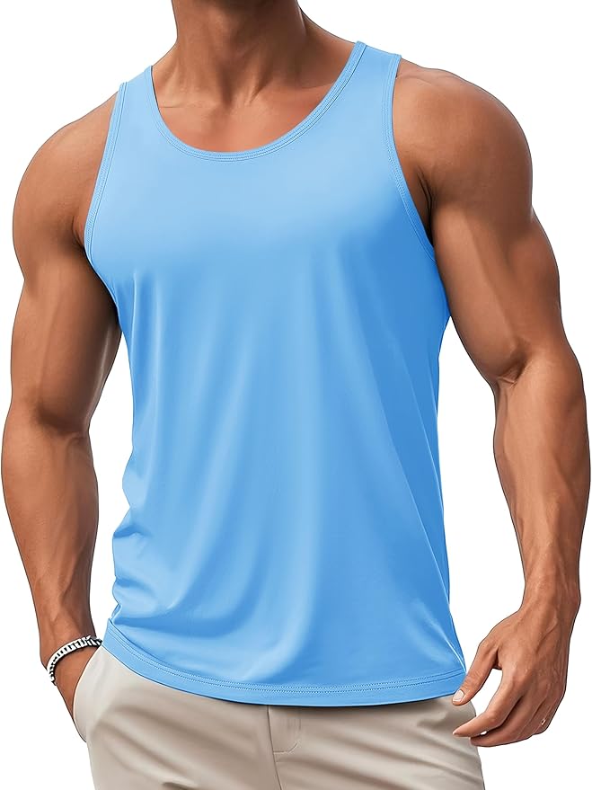 MAGCOMSEN Mens Workout Tank Tops Undershirt Cotton Muscle Athletic Sleeveless Shirts for Gym