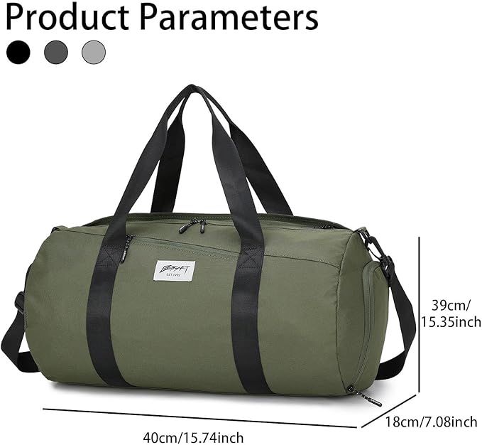 BE SMART Waterproof Mens Gym Bag with Shoe Compartment, Duffle Bags with Wet Pocket for Men, Lightweight Large Sport Duffel Option With Tpu Pocket for Overnight Weekender, Fitness, Swim, Boxing,Travel