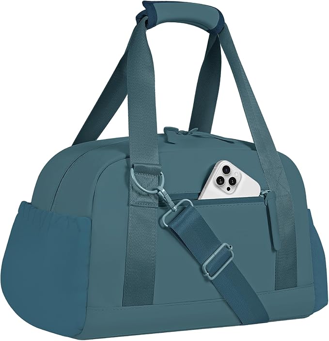 Small Gym Bag 14 inch for Women & Men Mini Gym Duffel Bag with Wet Compartment Waterproof Travel Duffle Bag for Sports Workout Dance